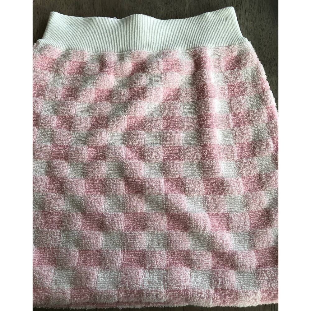 ASTR Pink and White Gingham Terry Cloth Mindy Skirt - S - Picture 4 of 5